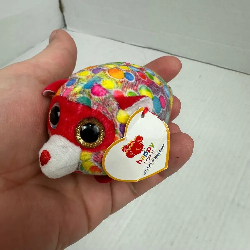 Ty 2019 Rugger Raccoon Beanie Boo Red Glitter Eyes Happy Meal Mcdonalds Toy